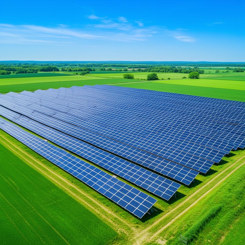 Usina solar de energia renovável